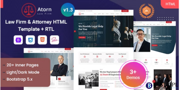 Atorn Law Firm Attorney Website HTML Template