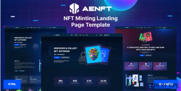 Aenft NFT Minting or Collection Landing Page HTML Template