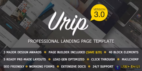 Urip Professional Landing Page With HTML Builder