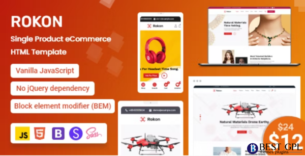 Rokon Single Product eCommerce HTML Template