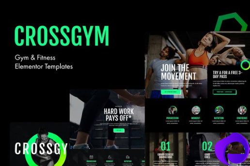 CrossGym Gym Fitness Elementor Template Kit