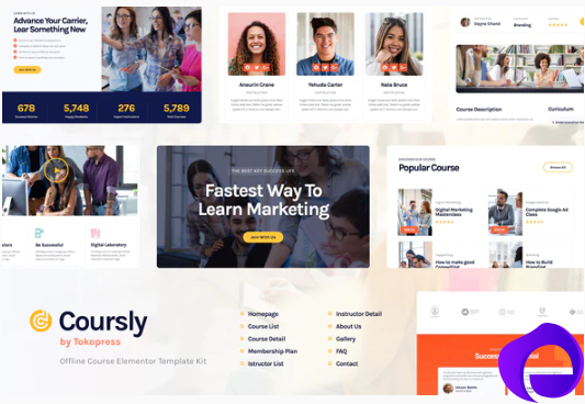 Coursly Offline Course Elementor Template Kit
