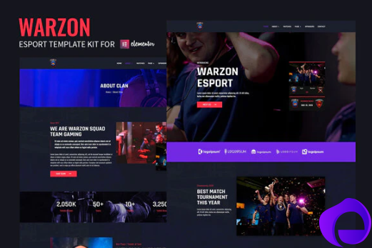 Warzon Esport Elementor Template Kit 1