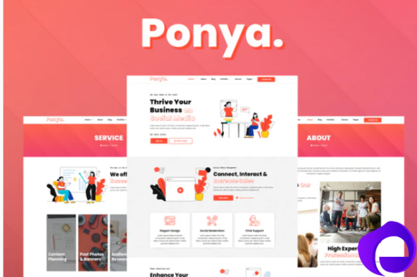 Ponya Social Media Agency Template Kit 1