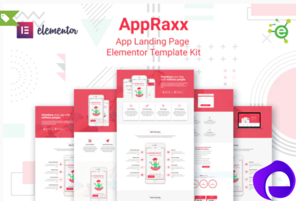 AppRaxx App Landing Page Elementor Template Kit