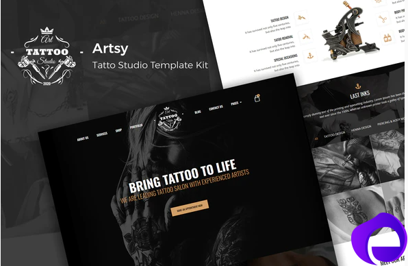 Artsy Tattoo Studio Template Kit