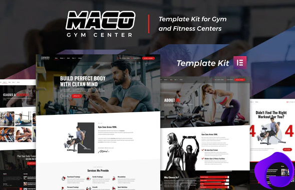 Maco Kit Gym Fitness Elementor Template Kit