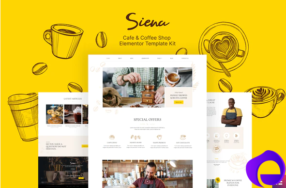 Siena Cafe and Coffee Shop Template Kit