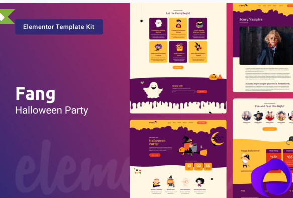 Fang Halloween Party Template Kit for Elementor