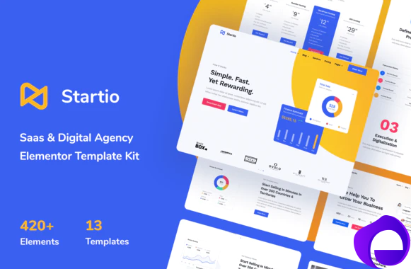 Startio Saas Digital Agency Elementor Template Kit