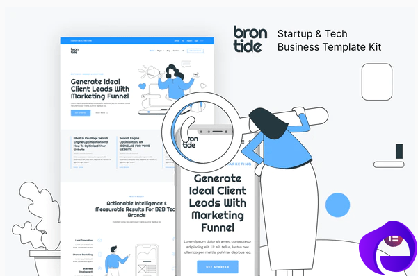 Brontide – IT Solutions Technology Startup Elementor Template Kit