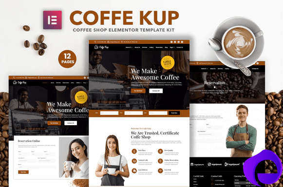 CoffeeKup – Cafe Coffee Shop Elementor Template Kit