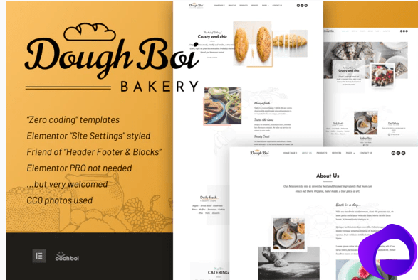 DoughBoiBakery Bakery Cakery Elementor Template Kit 1