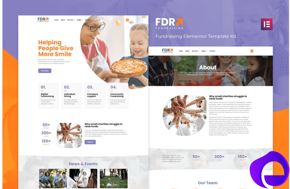 FDR Fundraising Elementor Template Kit