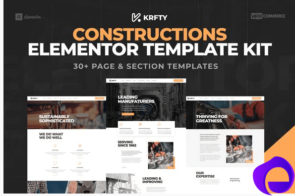 KRAFTY Construction Industry Elementor Template Kit