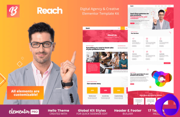 Reach Digital Agency Creative Elementor Template Kit