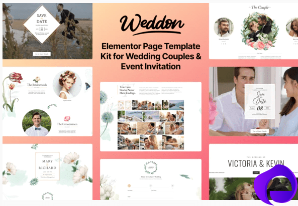 Weddon Wedding Event Invitation Elementor Template Kit