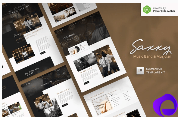Saxxy Music Band Musician Elementor Template Kit