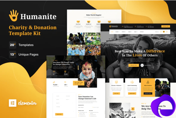 Humanite – Charity Donation Elementor Template Kit