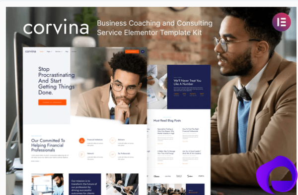 Corvina – Business Coaching Consulting Service Elementor Template Kit