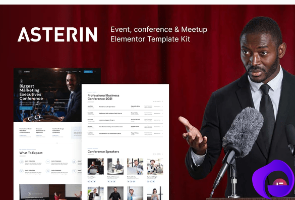 Asterin – Digital Event Conference Elementor Template Kit
