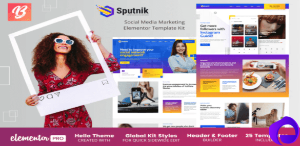 Sputnik Social Media Marketing Elementor Template Kit