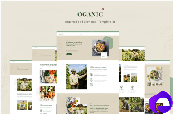 Oganic Organic Food Elementor Template kit 1