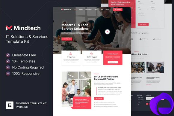 Mindtech – IT Solutions Services Company Elementor Template Kit
