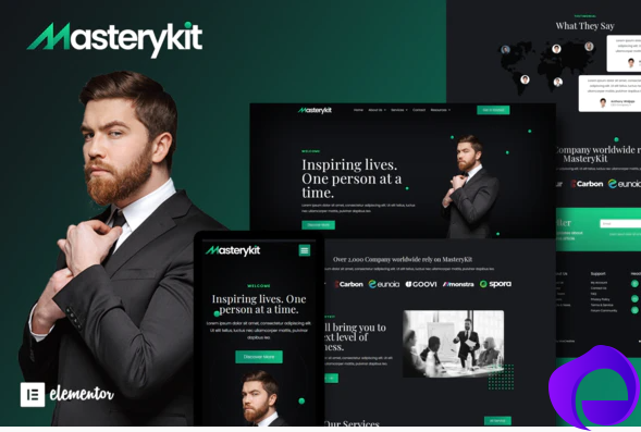 MasteryKit Business Coach Elementor Template Kit 1