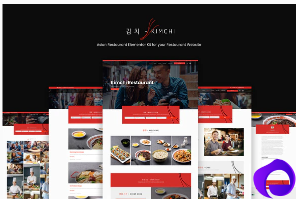Kimchi Asian Restaurant Cafe Elementor Template Kit