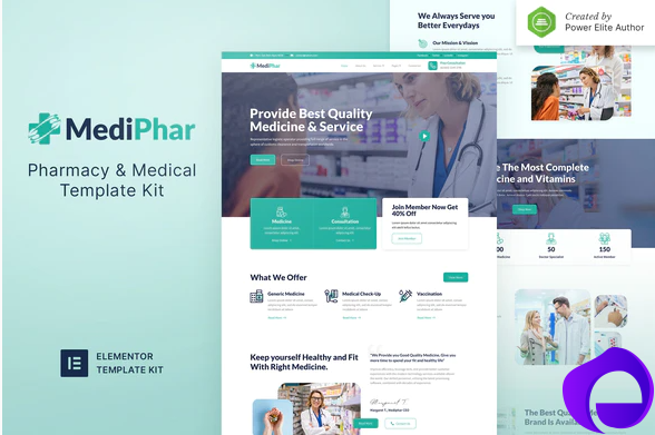 Mediphar – Pharmacy Medical Elementor Template Kit