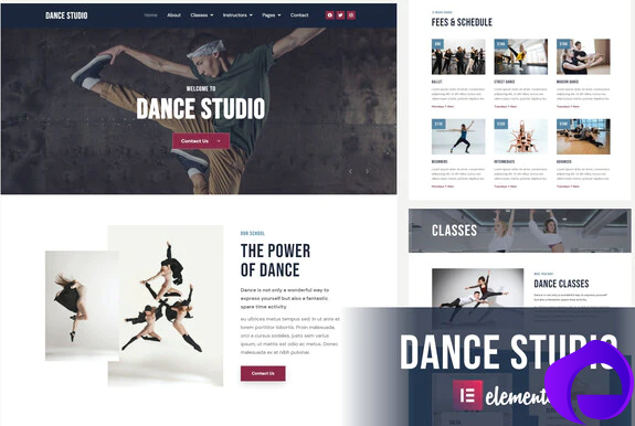 Dance Studio Elementor Template Kit