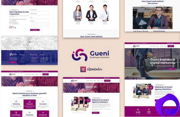 Gueni Business Solution Elementor Template Kit