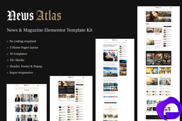 NewsAtlas – News Magazine Elementor Template Kit