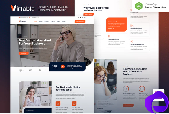 Virtable – Virtual Assistant Business Elementor Template Kit