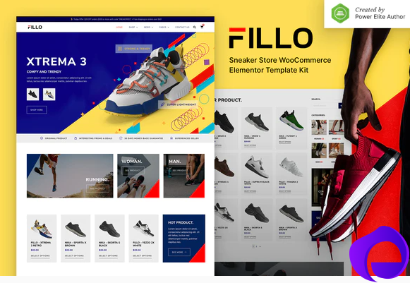 Fillo – Shoes Sneakers Store WooCommerce Elementor Template Kit