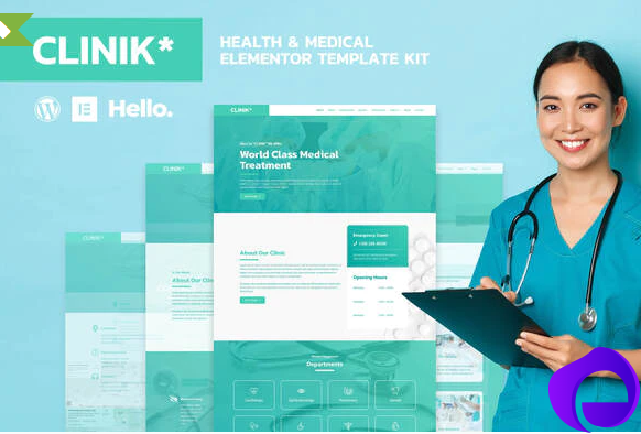 CLINIK Hospital Clinical Health Care Elementor Template Kit