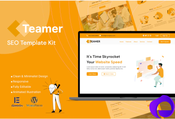 Teamer SEO Marketing Elementor Template Kit