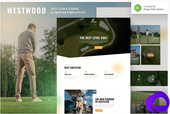 Westwood – Golf Club Course Elementor Template Kit