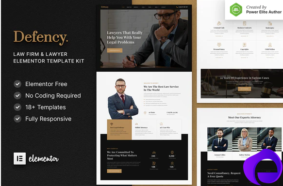 Defency – Law Firm Lawyer Elementor Template Kit