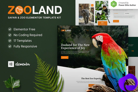 Zooland – Safari Zoo Elementor Template Kit