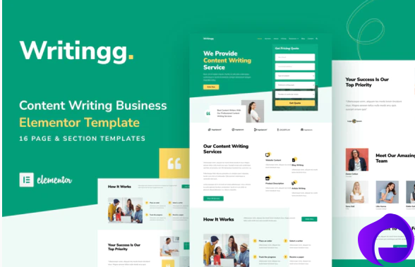 Writingg Content Copywriting Services Elementor Template Kit