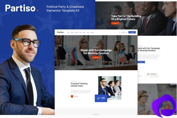 Partiso Political Party Candidate Elementor Template Kit