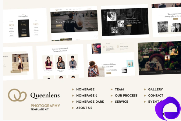 Queenlens Photography Event Elementor Template Kit