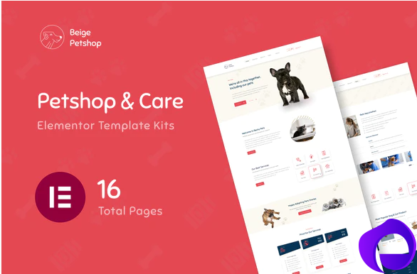 Beige Pet Shop Woocommerce Elementor Template Kit