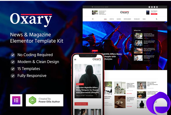 Oxary – News Magazine Elementor Template Kit