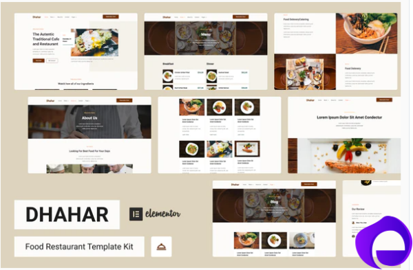 Dhahar Restaurant Elementor Template Kit