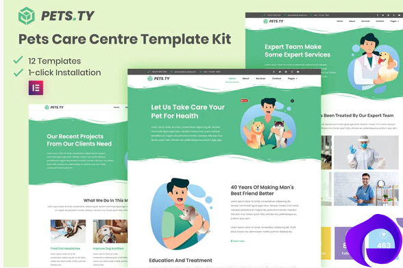 Pets.Ty Pets Care Clinic Elementor Template Kit