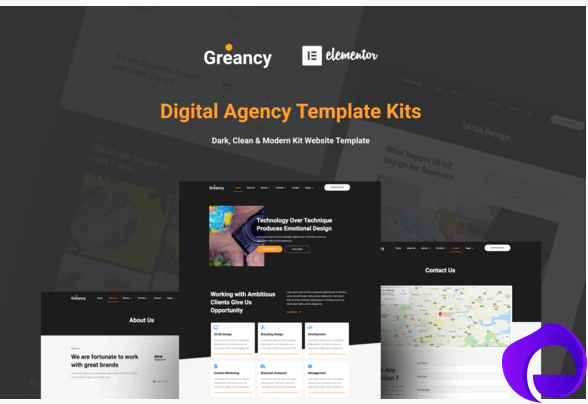 Greancy Digital Business Agency Elementor Template Kit