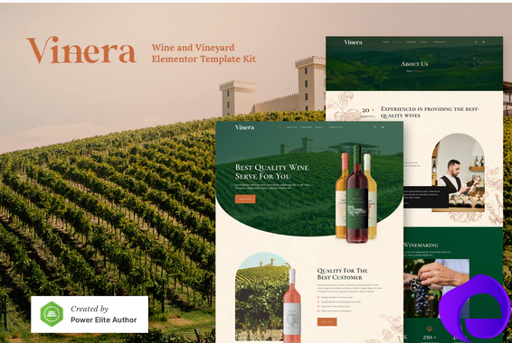 Vinera – Wine Vineyard Elementor Template Kit